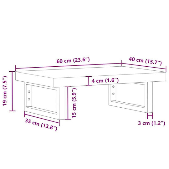 vidaXL Countertop without Sink L60xW40xH4cm Coffee