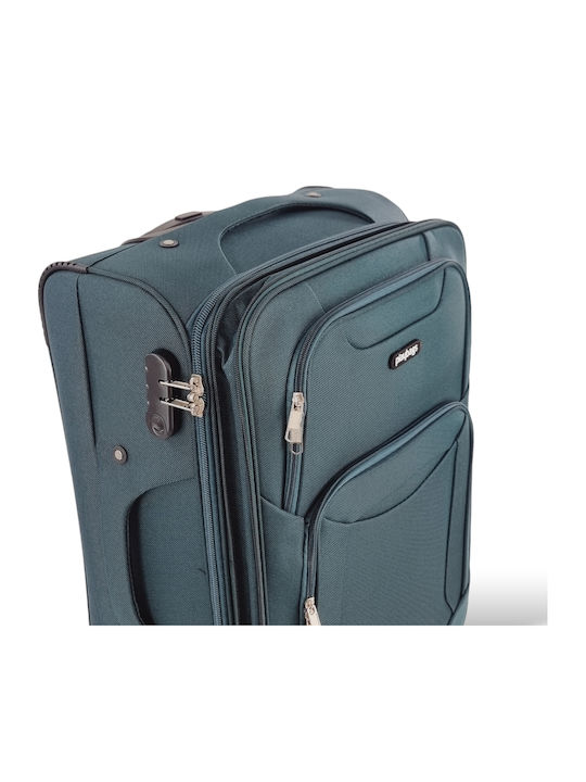 Playbags Valiză Mare De Călătorie Din Material Textil Verde Cu 4 Roți Înălțime 75 Cm