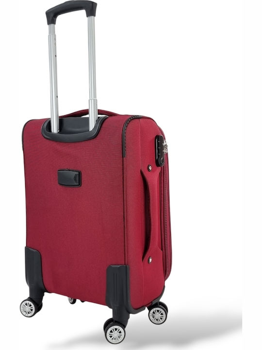 Playbags Cabin Fabric Burgundy Travel Suitcase With 4 Wheels Height 55cm