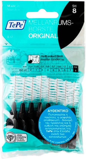 TePe Original Interdental Brushes 1.5mm Black 8pcs