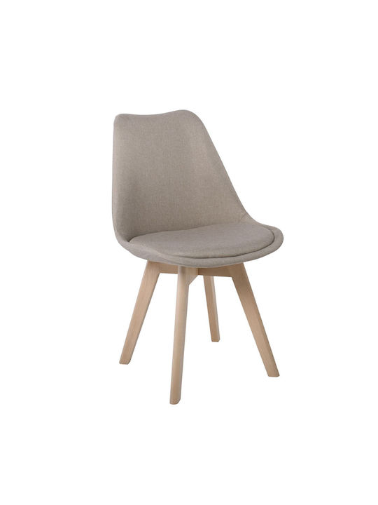 Dining Room Fabric Chair Natural, Beige 49x57x82cm