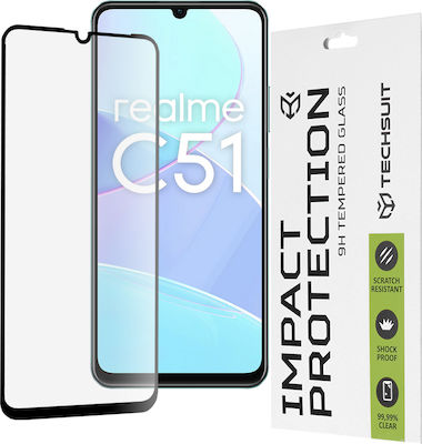 Techsuit 111d Full Glue Tempered Glass Μαύρο (Realme C51)