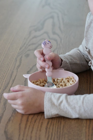 Melii Baby Food Bowl made of Silicone Pink Unicorn 2pcs
