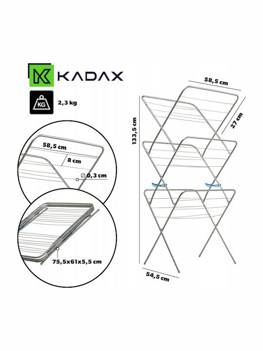 Kadax Pliere Suport de uscat rufe pardoseală cu lungimea de uscare 20m