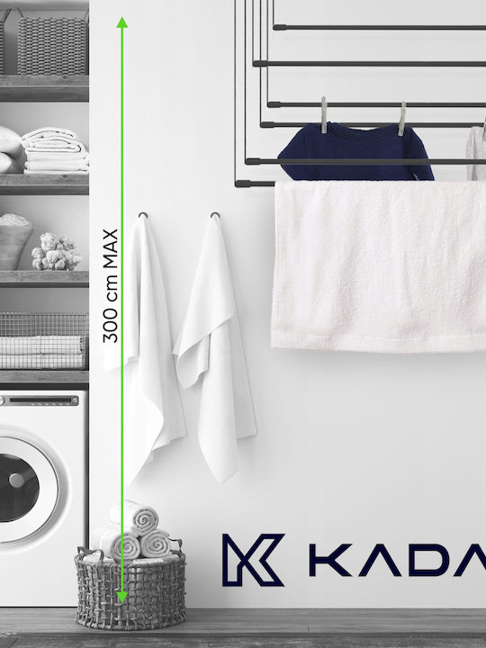 Kadax Πτυσσόμενη Απλώστρα Βιδωτή με Μήκος Απλώματος 3m