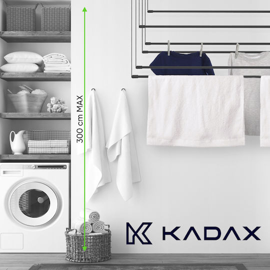 Kadax Απλώστρα Τοίχου με Μήκος Απλώματος 3m