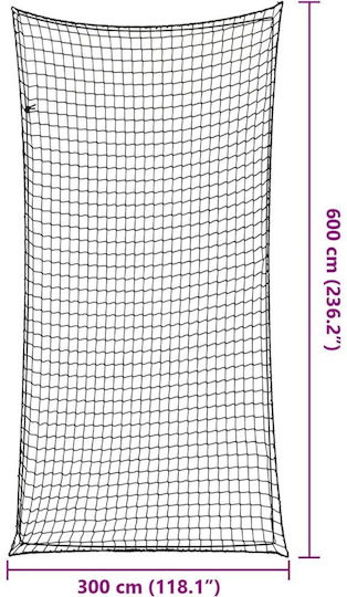 vidaXL Car Luggage Net Black 300x300cm