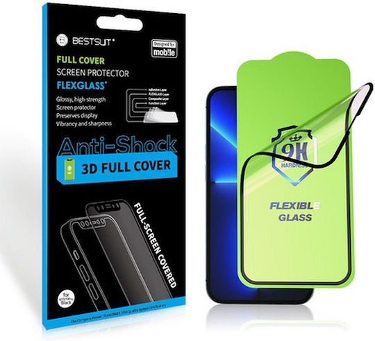Partner Tele 5D 0.375mm Full Glue Full Face Tempered Glass Μαύρο (iPhone 12 / 12 Pro)