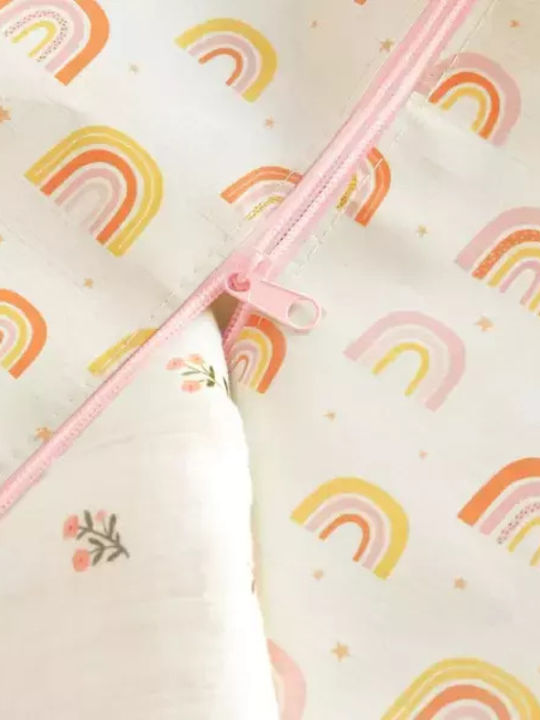A Little Lovely Company Детска кутия за съхранение от пластмаса Rainbows Бежов 58x45см 1бр