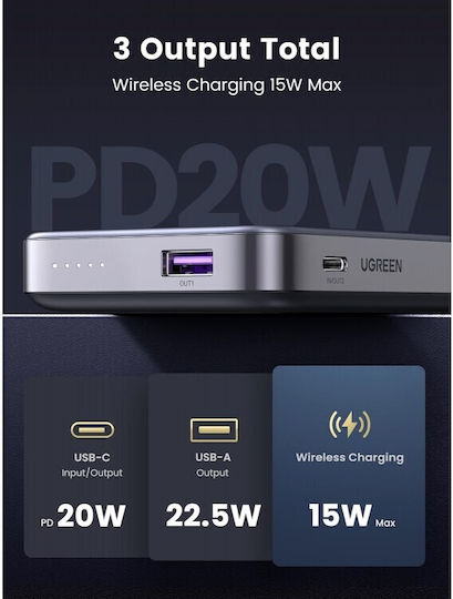 Ugreen PB206 Power Bank 10000mAh 20W with USB-C Port Gray