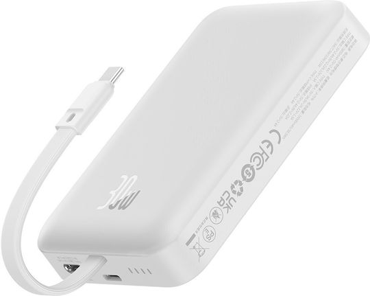 Baseus Magnetic Mini MagSafe Power Bank 10000mAh 30W с USB-C порт Power Delivery / Бързо зареждане 3.0 Бял