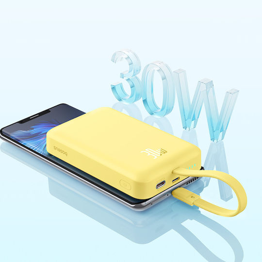 Baseus Magnetic Mini MagSafe Power Bank 10000mAh 30W με Θύρα USB-C Power Delivery / Quick Charge 3.0 Κίτρινο