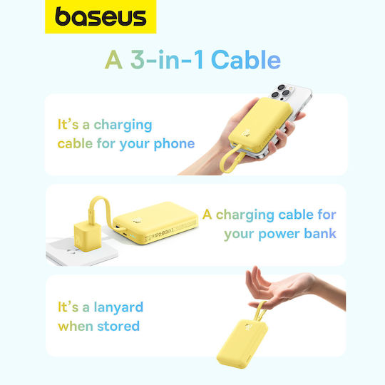 Baseus Mini MagSafe Power Bank 10000mAh 20W Power Delivery Κίτρινο