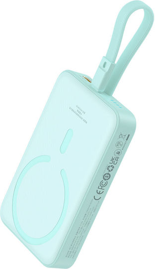 Baseus Magnetic Mini MagSafe Power Bank 10000mAh 20W με Θύρα USB-C Power Delivery Mint