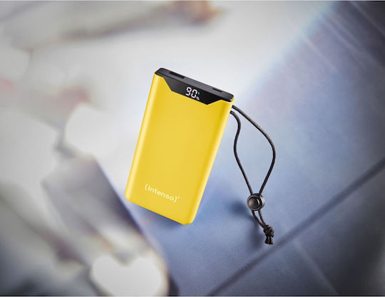 Intenso F10000 Power Bank 10000mAh 20W cu Port USB-A și Port USB-C Quick Charge 3.0 Galben