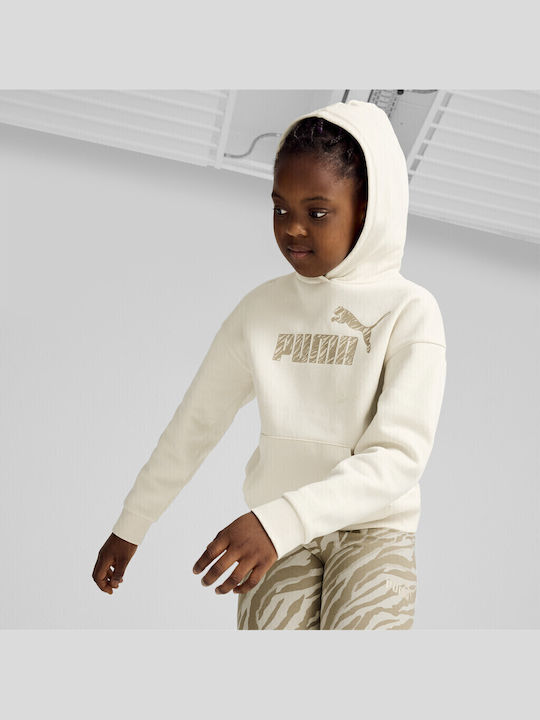 Kinder-Sweatshirt mit Kapuze und Taschen Ecru Jr Ess+