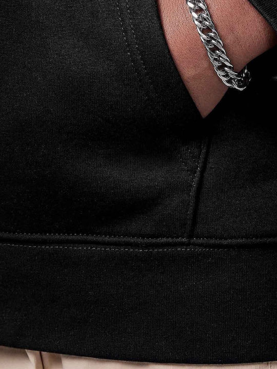 Fleece Kids Sweatshirt with Hood and Pockets Black