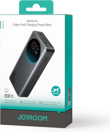 Joyroom JR-PBF04 Power Bank 20000mAh 65W με Θύρα USB-A και 2 Θύρες USB-C Μαύρο