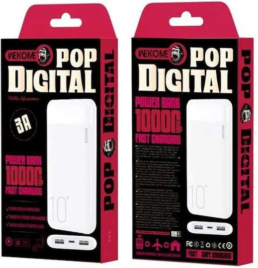 WK WP-01 Power Bank 10000mAh 12W Λευκό