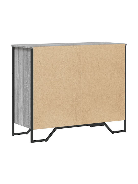 Wooden Chest of Drawers with 6 Drawers Grey Sonoma 91x35.5x74.5cm