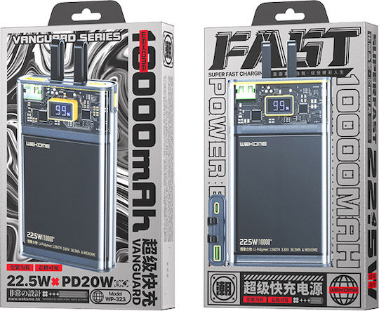 WK WP-323 Power Bank 10000mAh 20W Power Delivery / Quick Charge Black