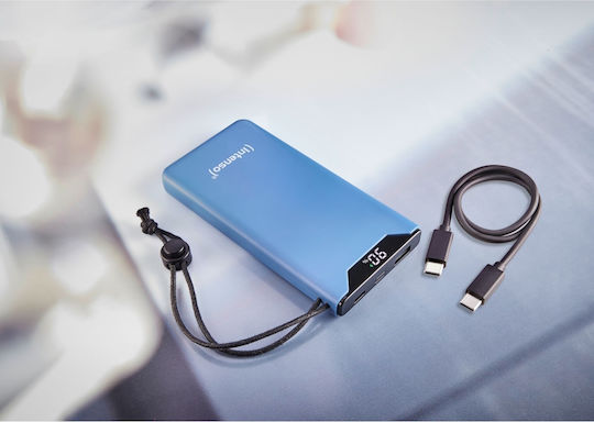 Intenso F10000 Power Bank 10000mAh 20W με Θύρα USB-A και Θύρα USB-C Quick Charge 3.0 Μπλε