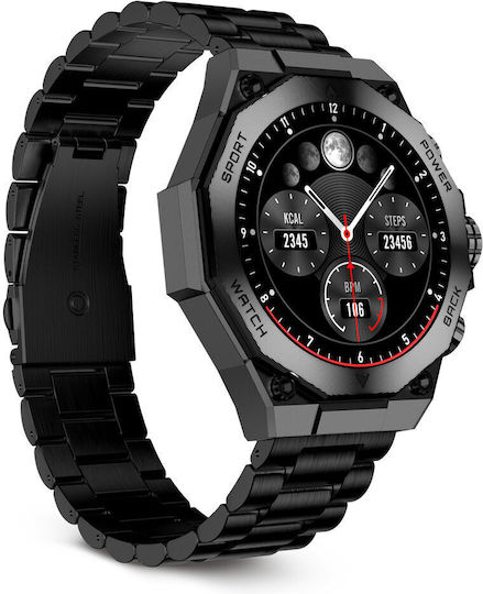 Ksix Titanium Rezistent la apă Smartwatch (Negru)