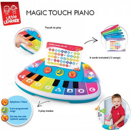 Little Learner Музикален инструмент The Magic Piano - Touch Technology Pen с музика и звуци за 12++ месеца