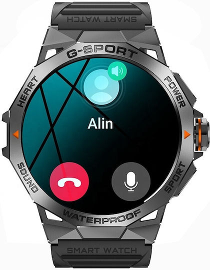 Microwear K62 Smartwatch με Παλμογράφο (Μαύρο)
