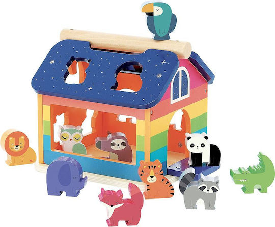 Vilac Formensortierspiel Rainbow Shape Sorting House aus Holz für 24++ Monate