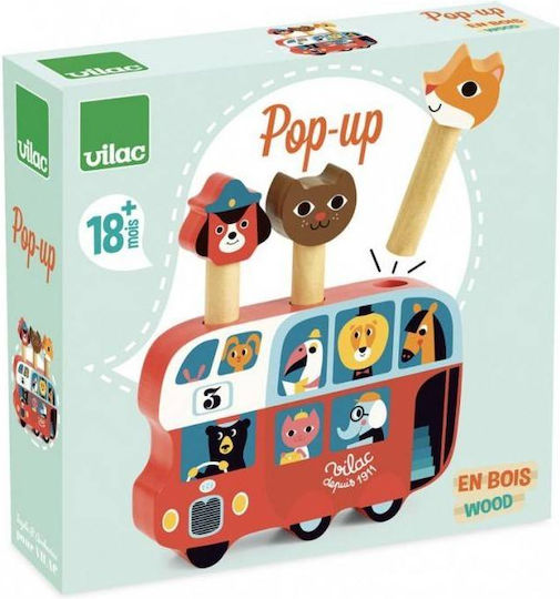 Vilac Играчка за сортиране на форми Pop-Up Bus от дърво