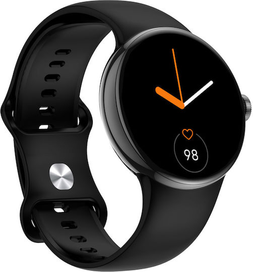 LinWear La24 Smartwatch με Παλμογράφο (Μαύρο)