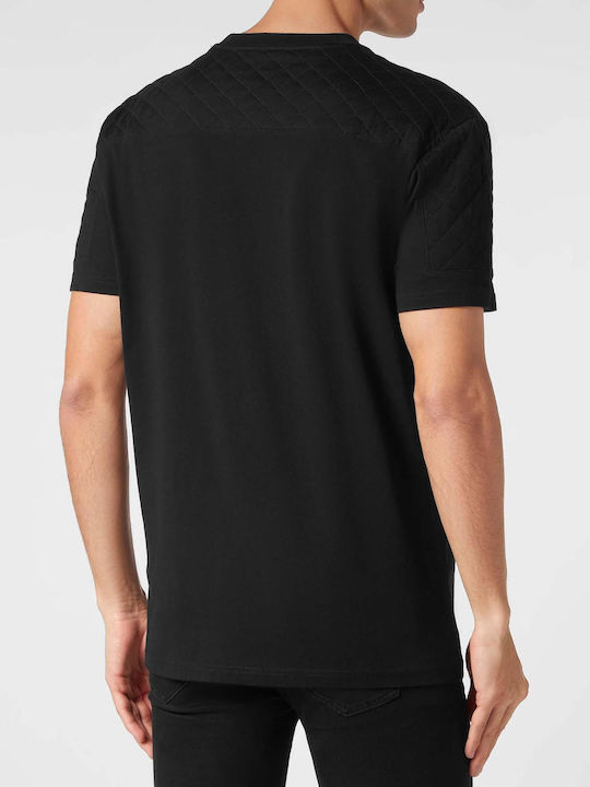 Philipp Plein T-shirt Bărbătesc cu Mânecă Scurtă Negru