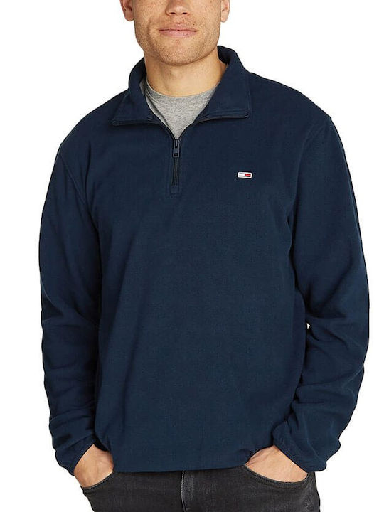 Tommy Hilfiger Herren Langarm-Pullover Ausschnitt mit Reißverschluss BLUE