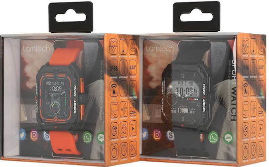 Lamtech LAM113485 47mm Smartwatch με Παλμογράφο (Μαύρο)