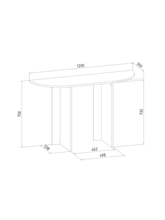 Cortado Wooden Console Table Walnut L120xW35xH75cm