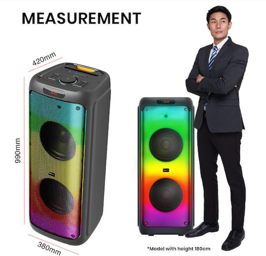 Sonic Gear Karaoke-Lautsprecher mit Kabellosen Mikrofonen und Lichteffekten AX-PRO1200-HD Schwarz