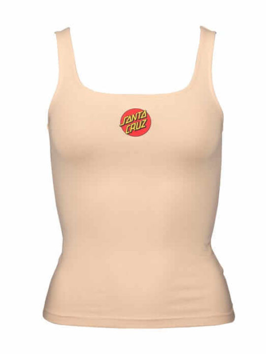 Damen Crop Top Baumwolle Ärmellos Polka Dot Sand