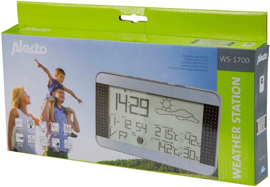 Stație meteo Alecto Ws-1700 cu senzor wireless argintiu