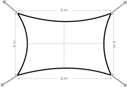 Modernhome Pătrat Umbrela Sail Bej 5x5m