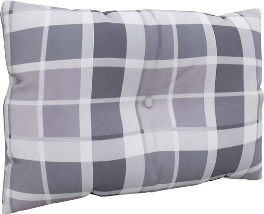 vidaXL Waterproof Bench Cushion for Pallet with Backrest Gray Checkered 2pcs