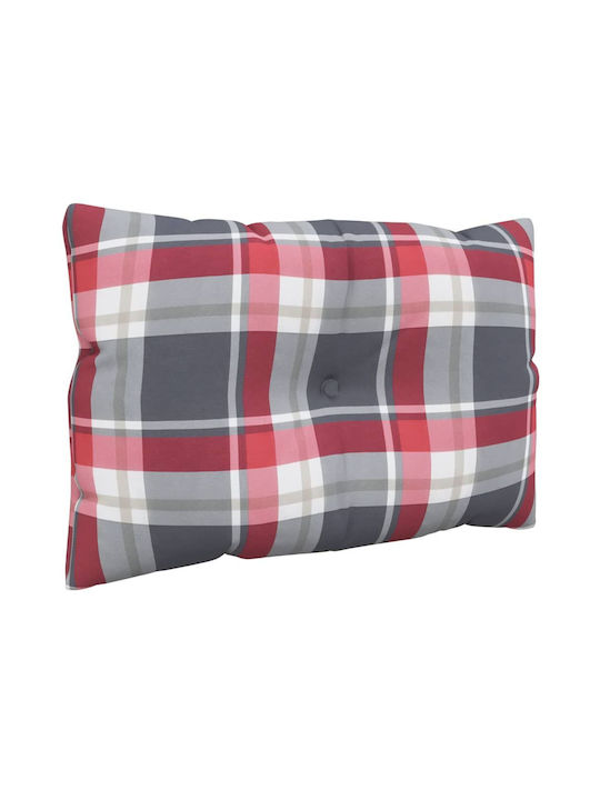 vidaXL Waterproof Bench Cushion for Pallet with Backrest Gray Checkered 2pcs