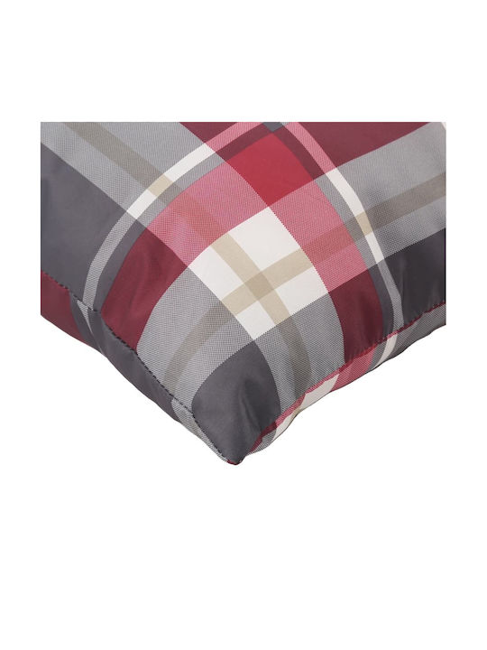 vidaXL Waterproof Bench Cushion for Pallet with Backrest Grey Checkered 3 Pieces