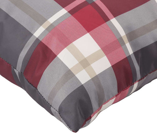 vidaXL Waterproof Bench Cushion for Pallet with Backrest Gray Checkered 2pcs