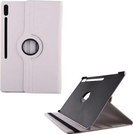 Volte-tel Θηκη Samsung X910 Tab S9 Ultra/x916 Tab S9 Ultra 5g 14.6" Leather Book Rotating Stand White