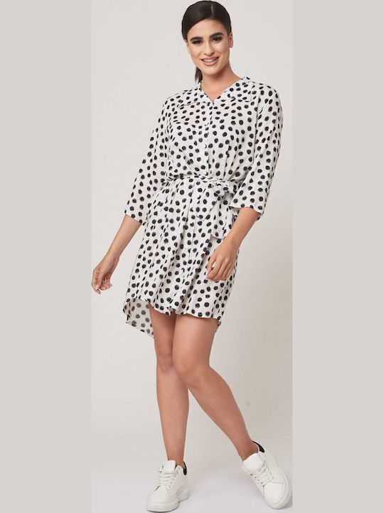 Rochie-Cămașă Mini Albă