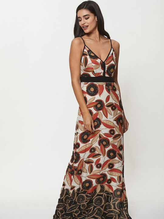 Maxi Dress for Wedding - Christening Multicolour Black