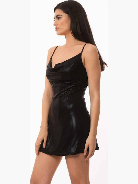 Rochie Mini De Seară Drapată Neagră
