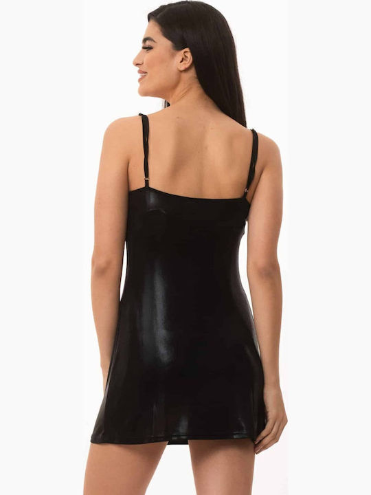 Rochie Mini De Seară Drapată Neagră