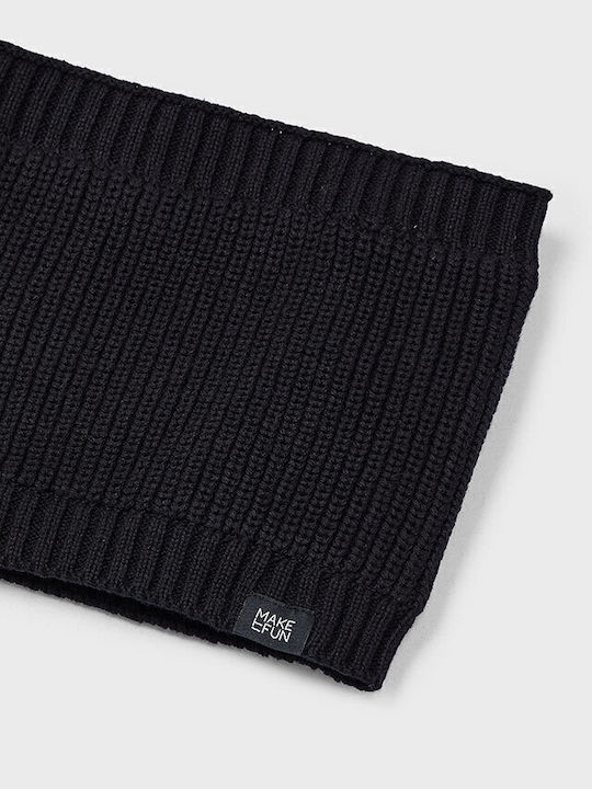 Kids Knitted Neck Gaiter Black